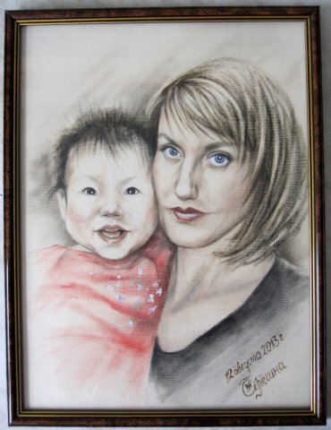 Портрет мамы с ребёнком