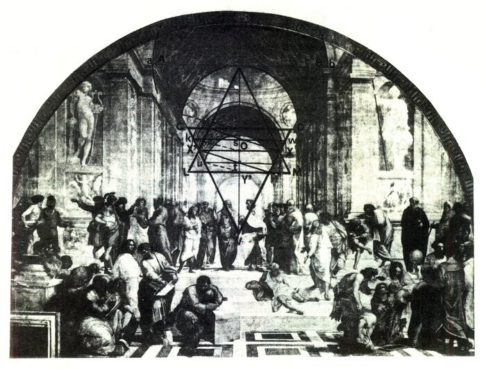 Р а ф а э л ь . Афинская школа. Фреска. Фрагмент. 1508—1512. Рим, Ватикан.