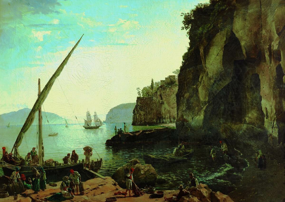 С. Щедрин. Малая гавань в Сорренто. Масло. 1826.