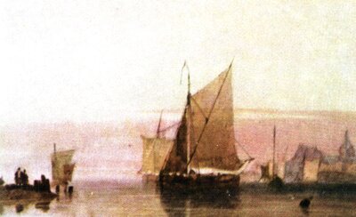 Р. Бонингтон. Рыбачьи лодки. Акварель. 1820-е годы.