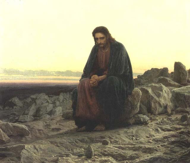 И. Крамской. Христос в пустыне. Масло. 1872.