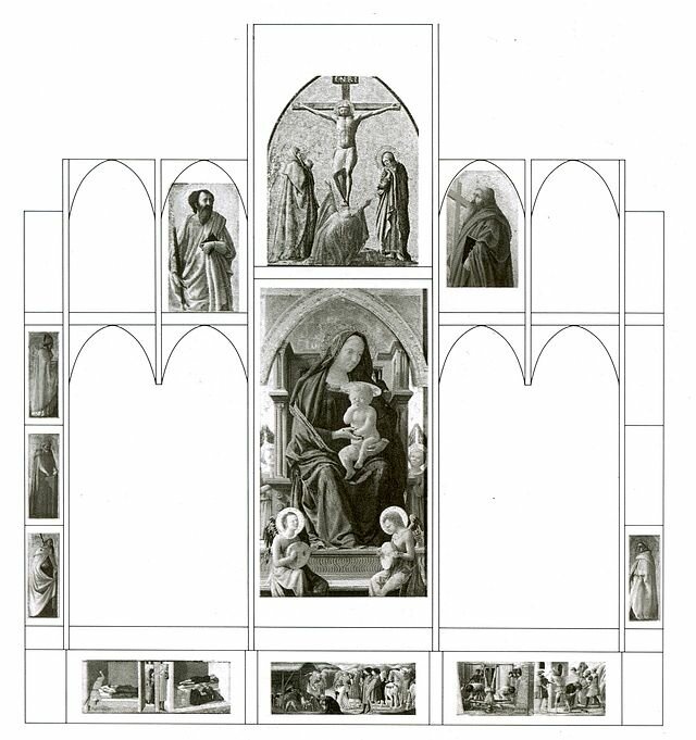 Реконструкция Пизанского полиптиха по фон Тойффель.