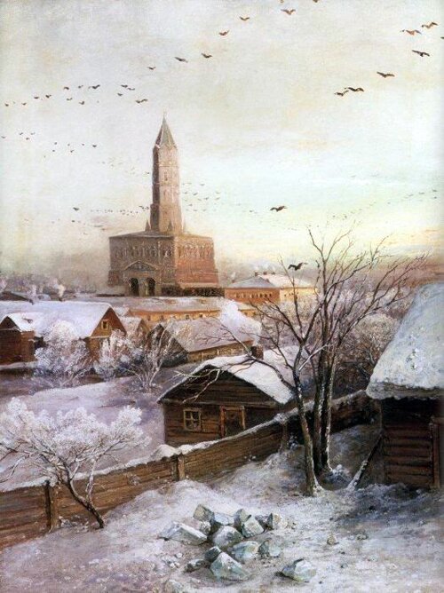 А. К. Саврасов "Сухарева башня" (1872, Государственный Исторический музей, Москва)
