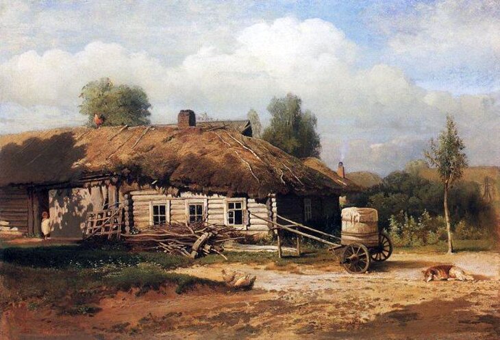 А. К. Саврасов "Пейзаж с избушкой" (1866)