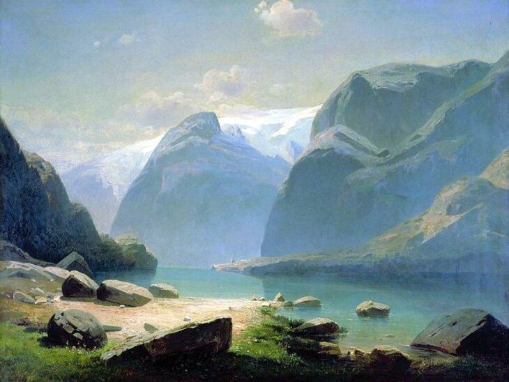 А. К. Саврасов "Озеро в горах Швейцари", 1866