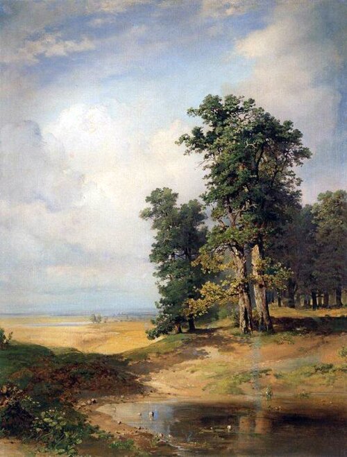 А. К. Саврасов "Летний пейзаж с дубами", 1859