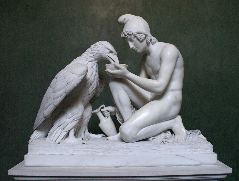 Бертель Торвальдсен. «Ганимед, кормящий Зевесова орла» (1817).