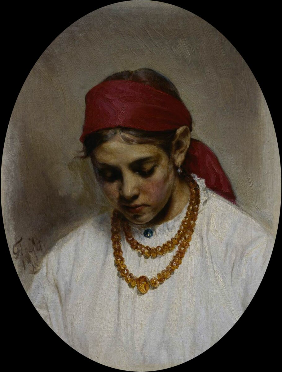 П. П. Чистяков "Голова девушки в повязке", 1874, Третьяковская галерея, Москва