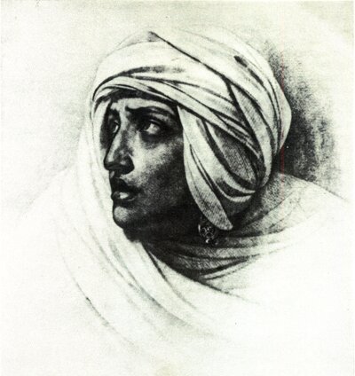 Ф. Б р у н и. Подготовительный рисунок к картине «Медный змий». Карандаш. 1838.