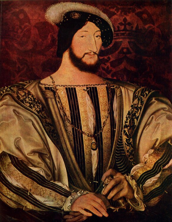 Ж. Клуэ. Портрет Франциска I, короля Франции. Масло. Около 1525. 96X74.