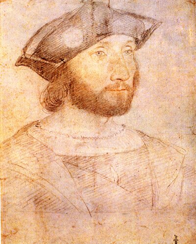 Ж. Клуэ. Портрет адмирала де Бонниве. Итальянский карандаш, сангина. Около 1515—1519. >