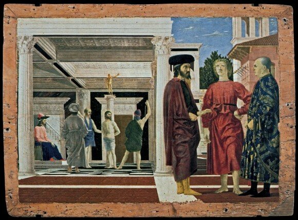 Пьеро делла Франческа Бичевание Христа. Фрагмент. Масло, темпера. 1450-е годы. Урбино, Национальная галерея.