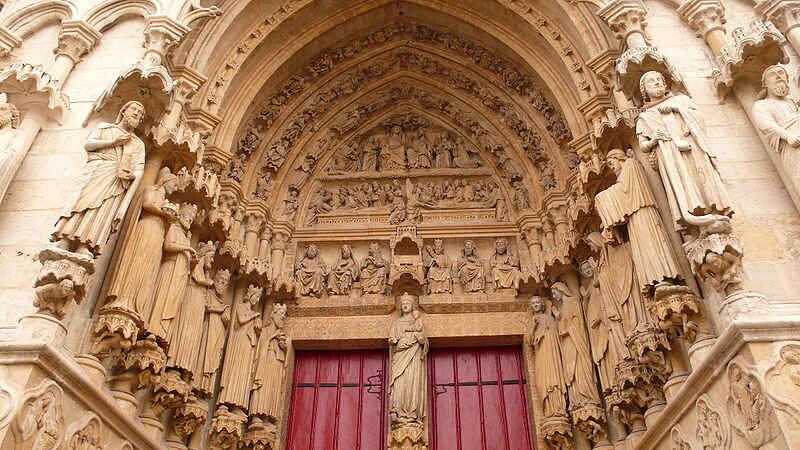 Скульптурный декор центрального портала западного фасада Амьенского собора. Около 1230 г.