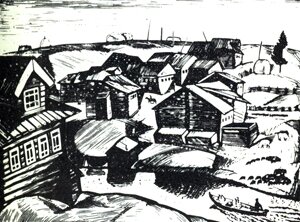 А. Бородин. Пейзаж со всадником. 1963.