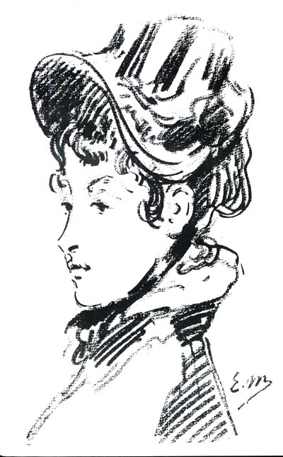 Э. Манэ. Портрет мадам Гийеме. Итальянский карандаш. 1880.